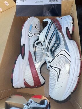 Saucony Men's Athletic Sneakers in White, Blue, Black, and Maroon